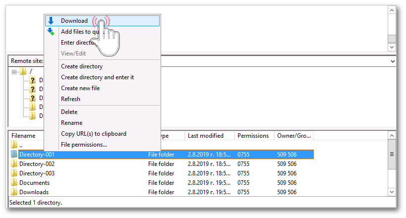 filezilla transfer files