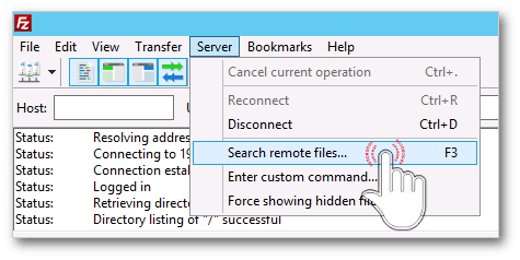 Search remote files