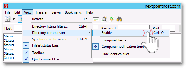 FileZilla directory comparison