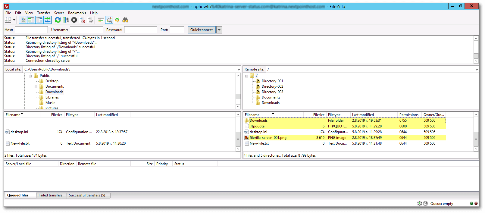 filezilla linux display