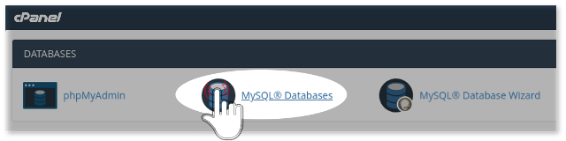 MySQL database menu inside cPanel web hosting account of NextPointHost